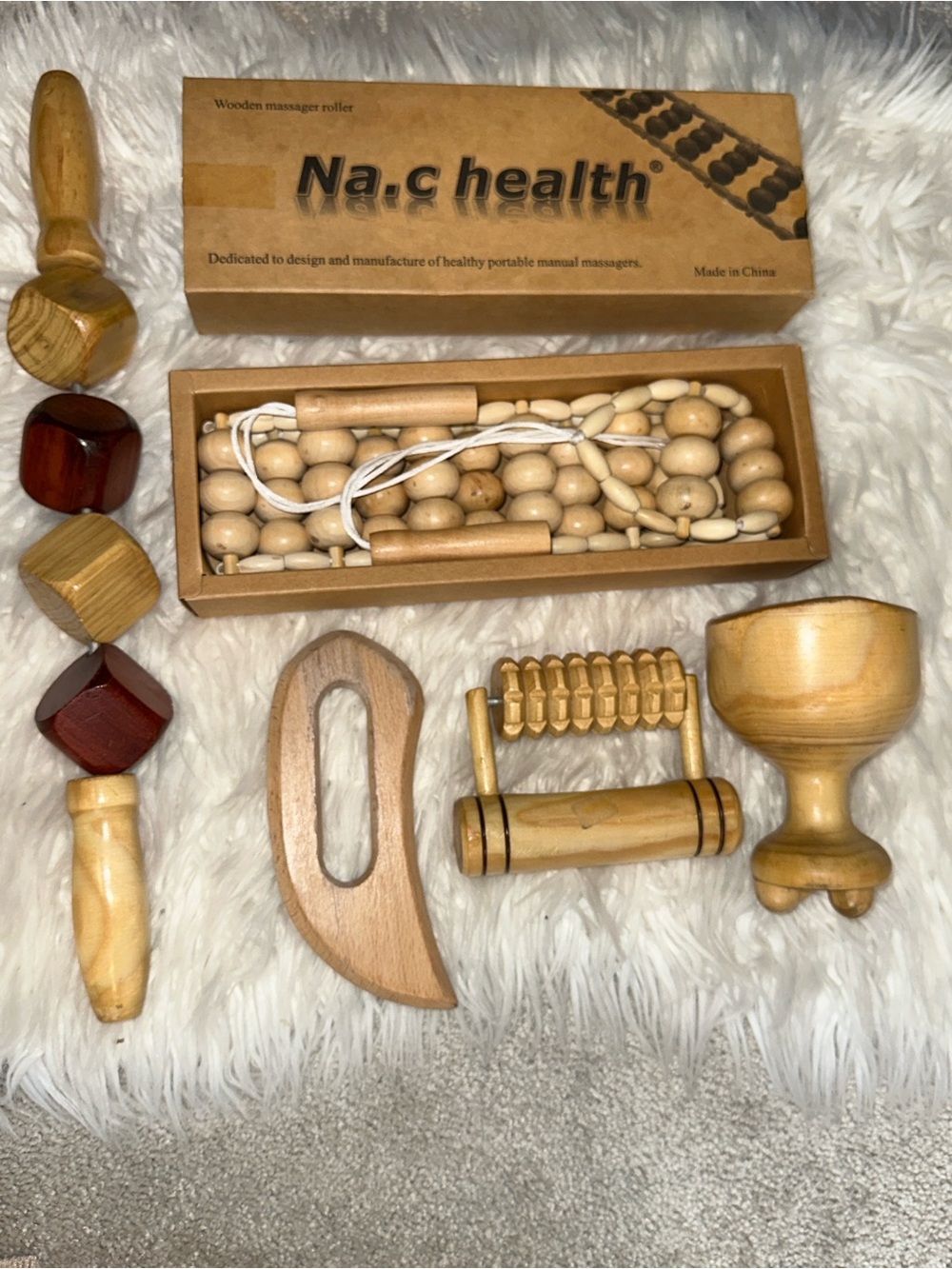 Na.c health Wooden Massage Roller Set - Natural Wood - Picture 4 of 10